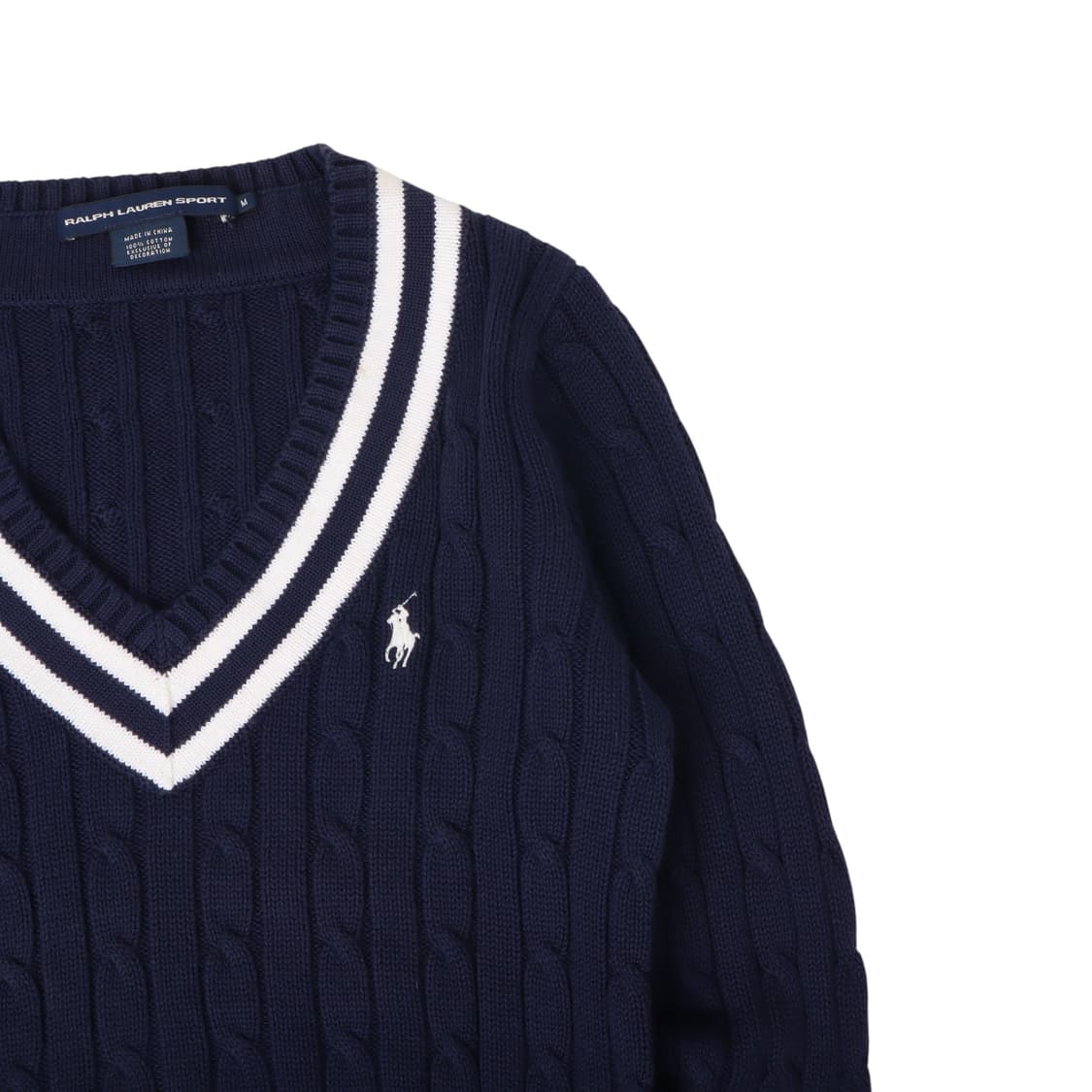 폴로 랄프로렌 네이비 크리켓 브이넥 케이블 니트 상품이미지2
