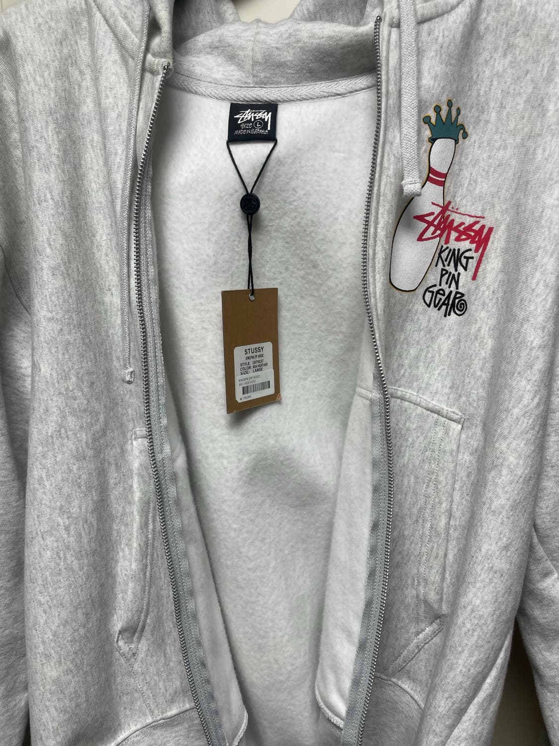스투시 후드집업 킹핀 애쉬해더 L 팝니다 상품이미지1
