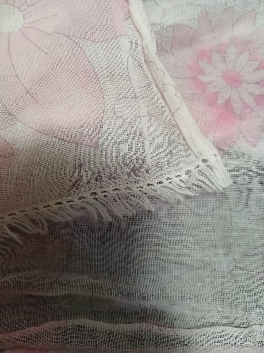 Nina ricci 모리걸 얇은 플라워 코튼 스카프 상품이미지2