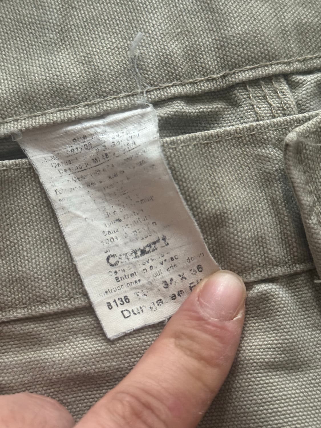 칼하트 더블니 베이지 데미지 팬츠 34/36 상품이미지8