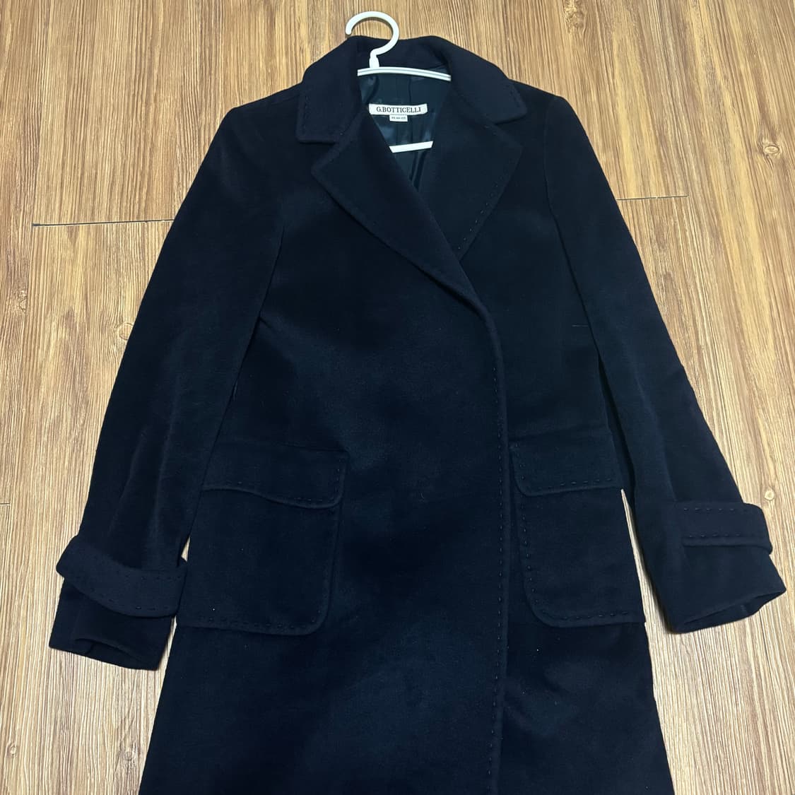 스티치포인트 블랙네이비 롱코트 상품이미지4