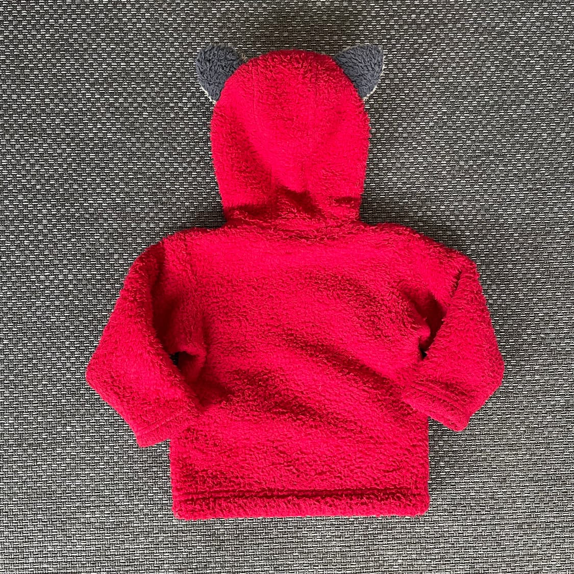 키즈 파타고니아 레드배색 베어후드 후리스 후드집업 상품이미지2