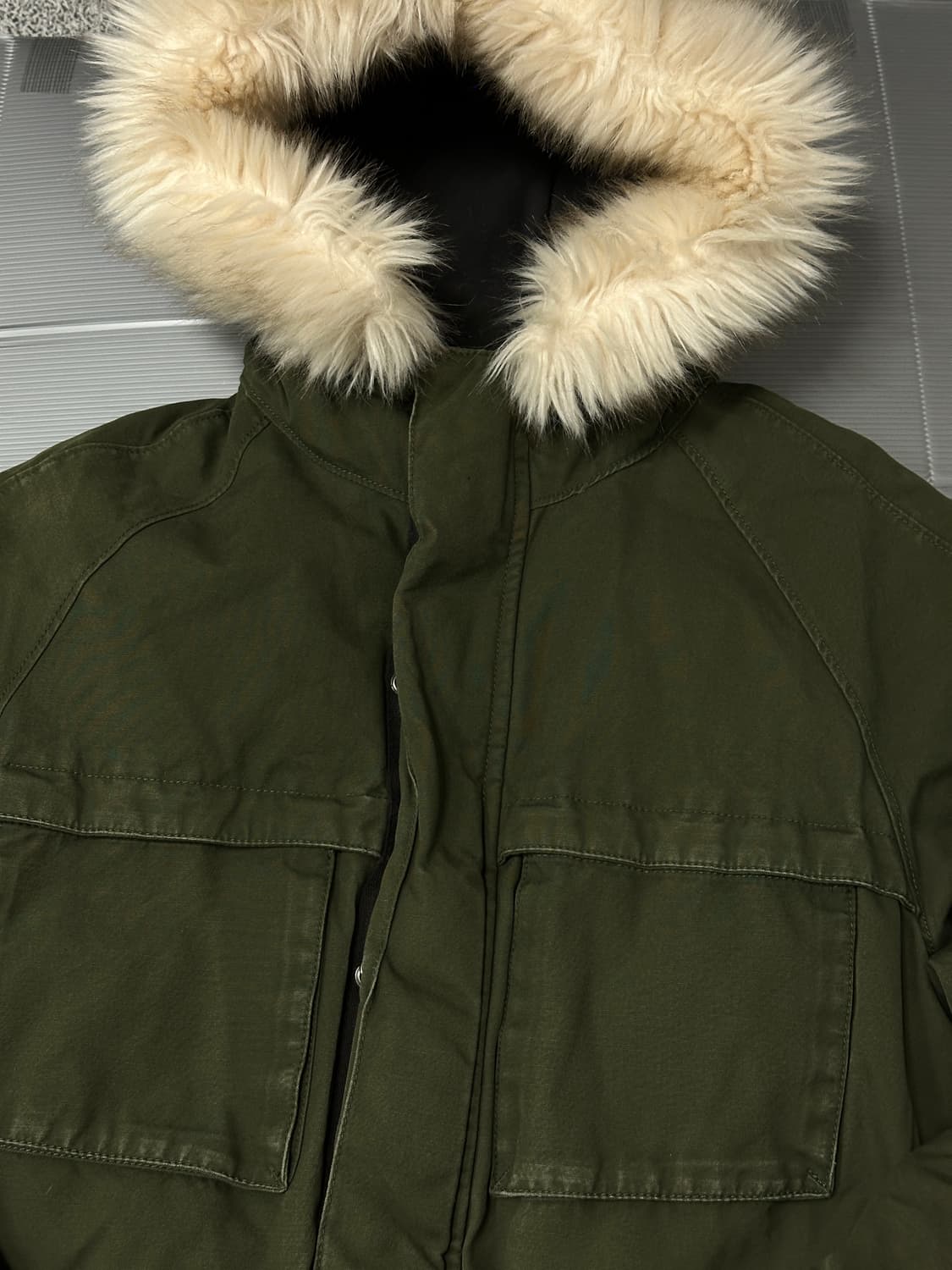 아디다스 밀리터리 덕다운 패딩 야상 카키 95 상품이미지2