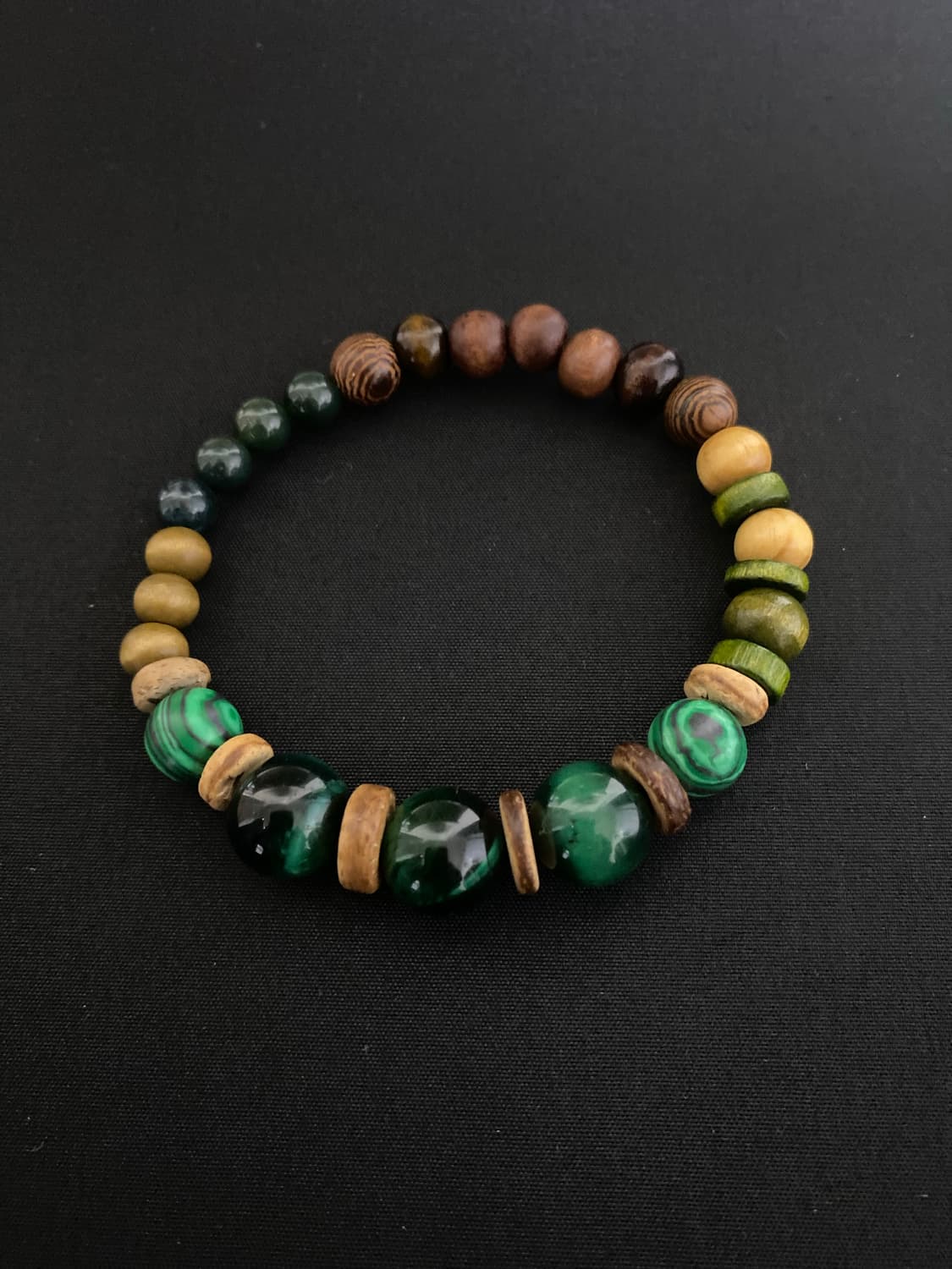 천연석&우드 팔찌 포레스트 그린 상품이미지2