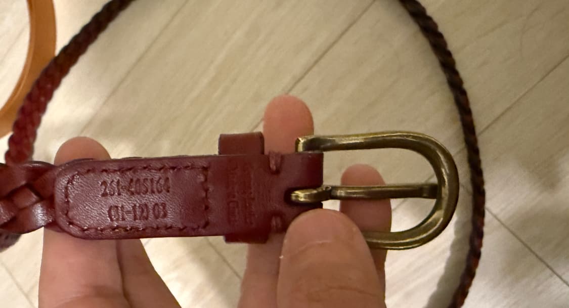 유니클로 레더꽈배기벨크 레드가죽 상품이미지2