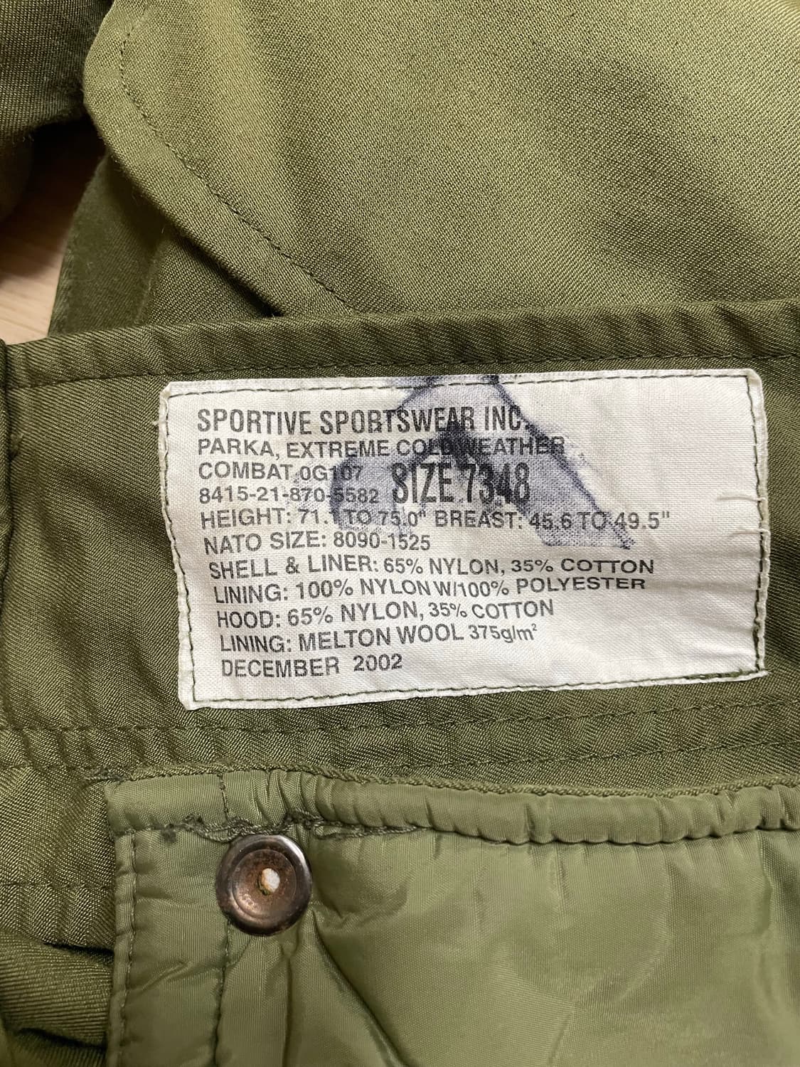 캐나다군 IECS 콜드웨더파카 [데드스탁급] 상품이미지6