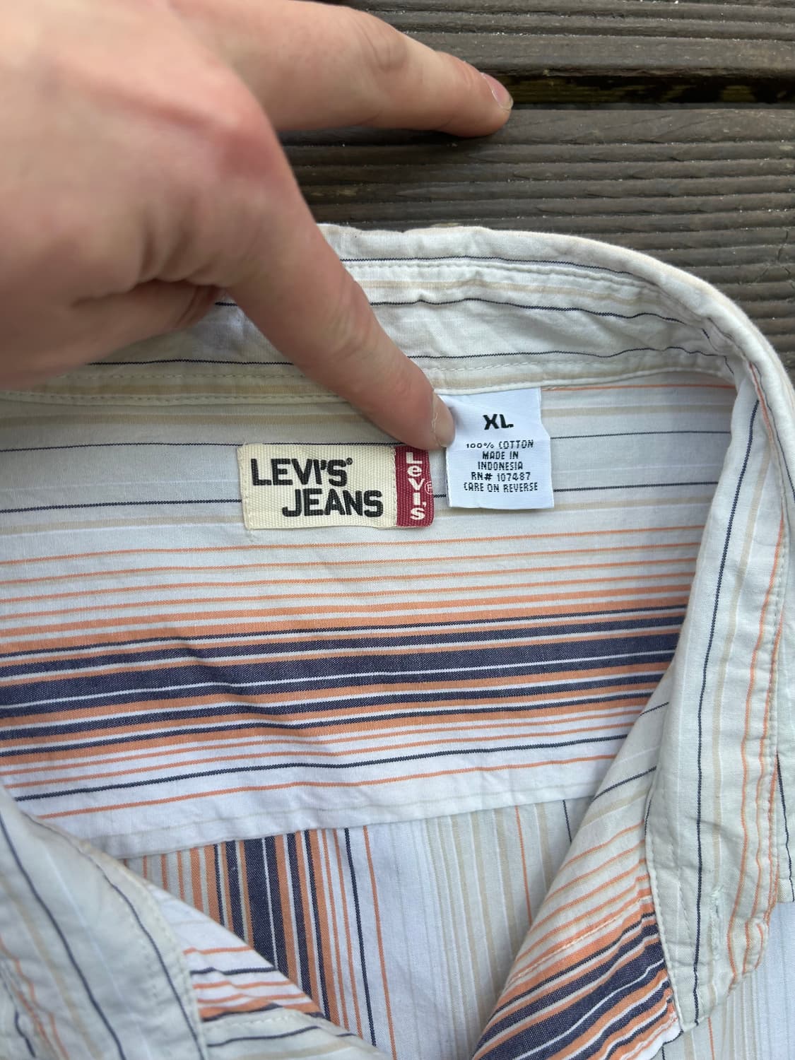 빈티지 리바이스 스트라이프셔츠XL 상품이미지3