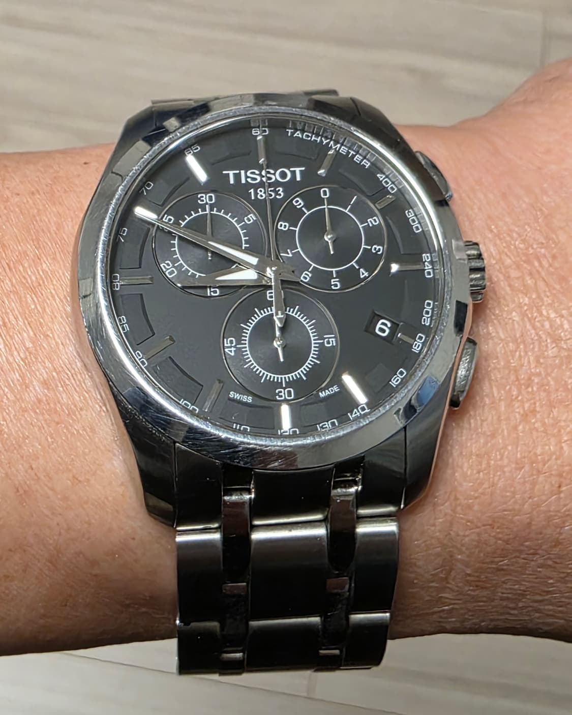 티쏘 (TISSOT) 검판 꾸뜨리에 크로노그래프 메탈시계 상품이미지3