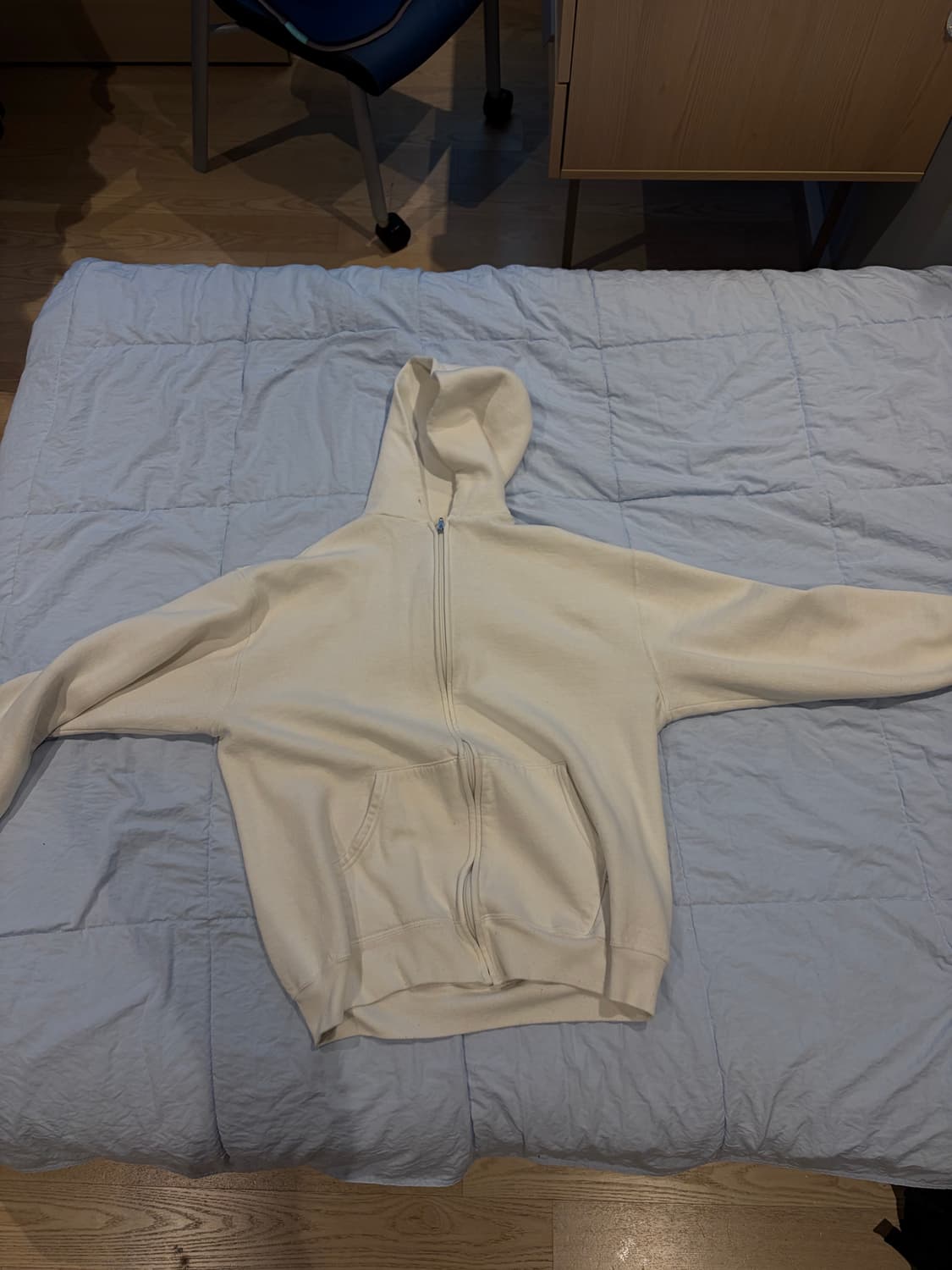 90s 러셀 빈티지 후드집업 화이트 XL 급처 상품이미지5