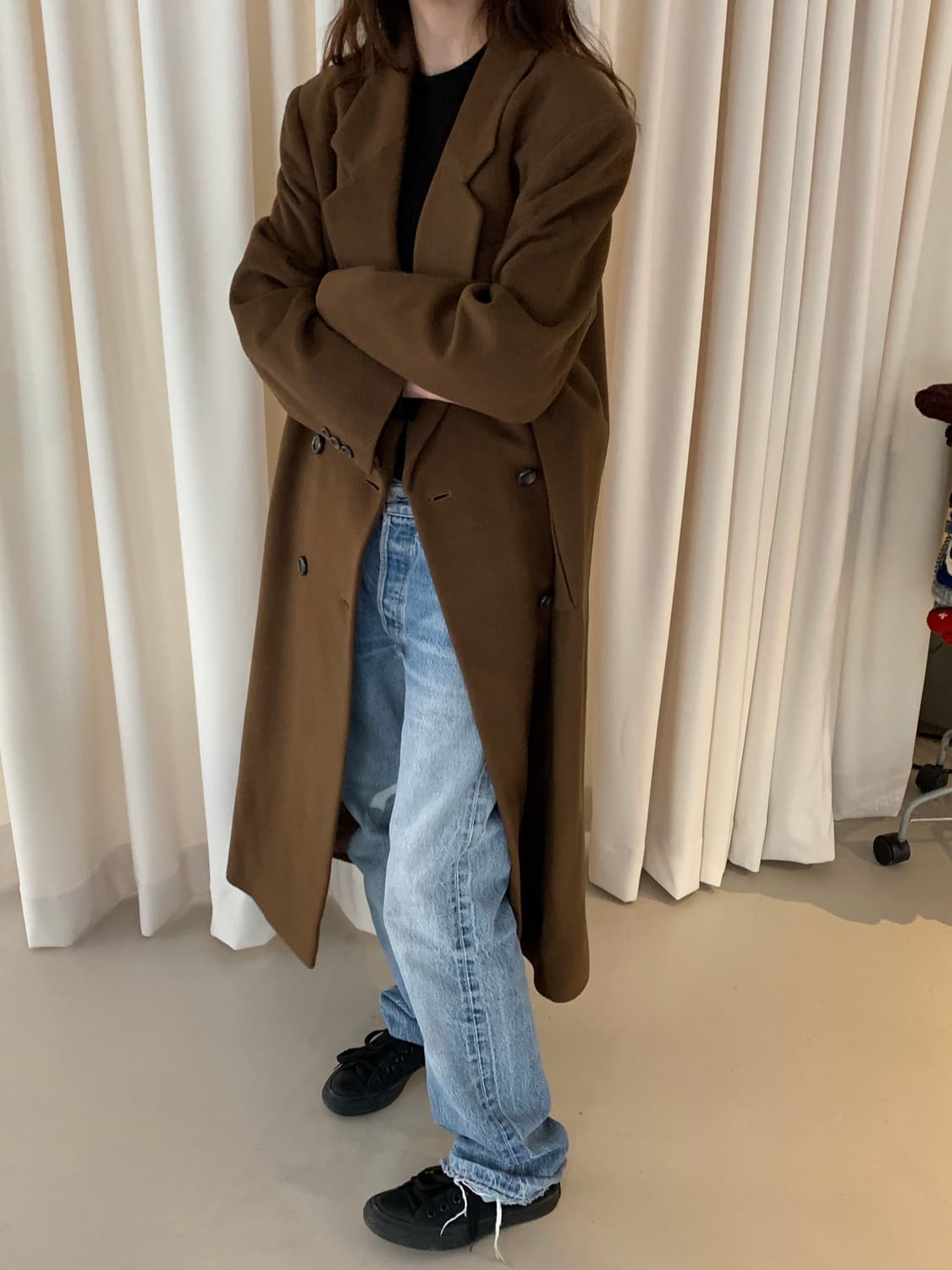 80's "Burberry" wool x cashmere double L 상품이미지2