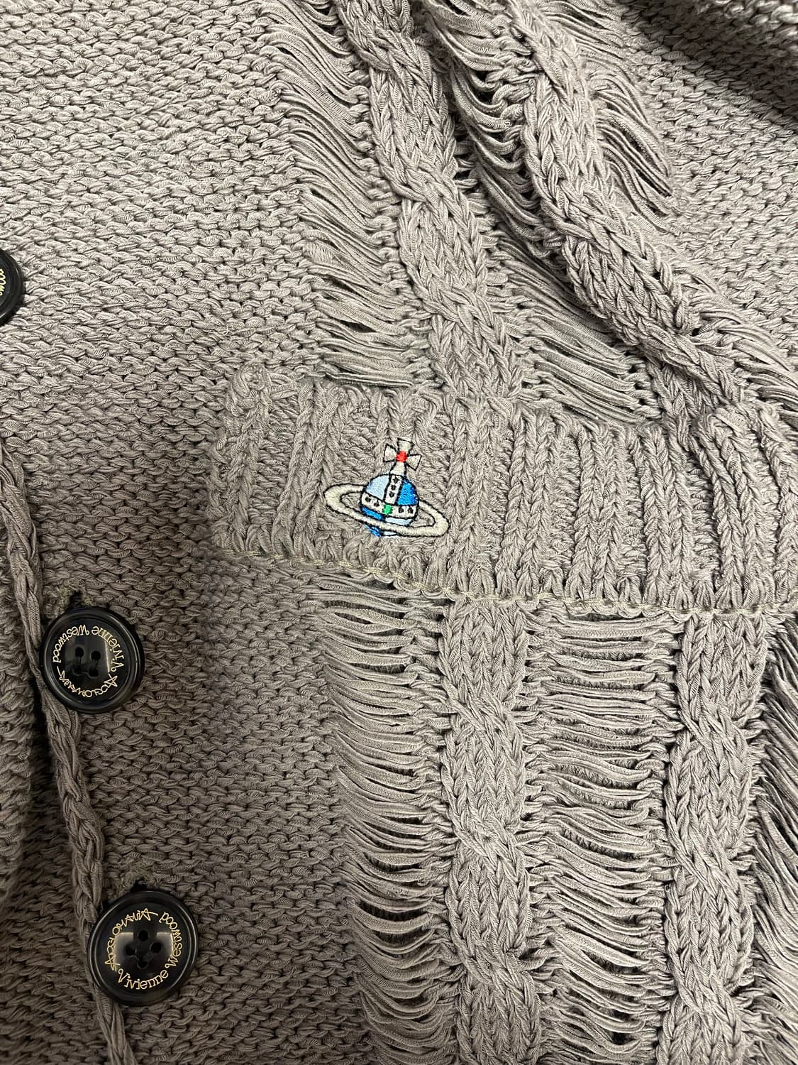 비비안웨스트우드 디스트레스 오버핏 asymmetrical 가디건 상품이미지3