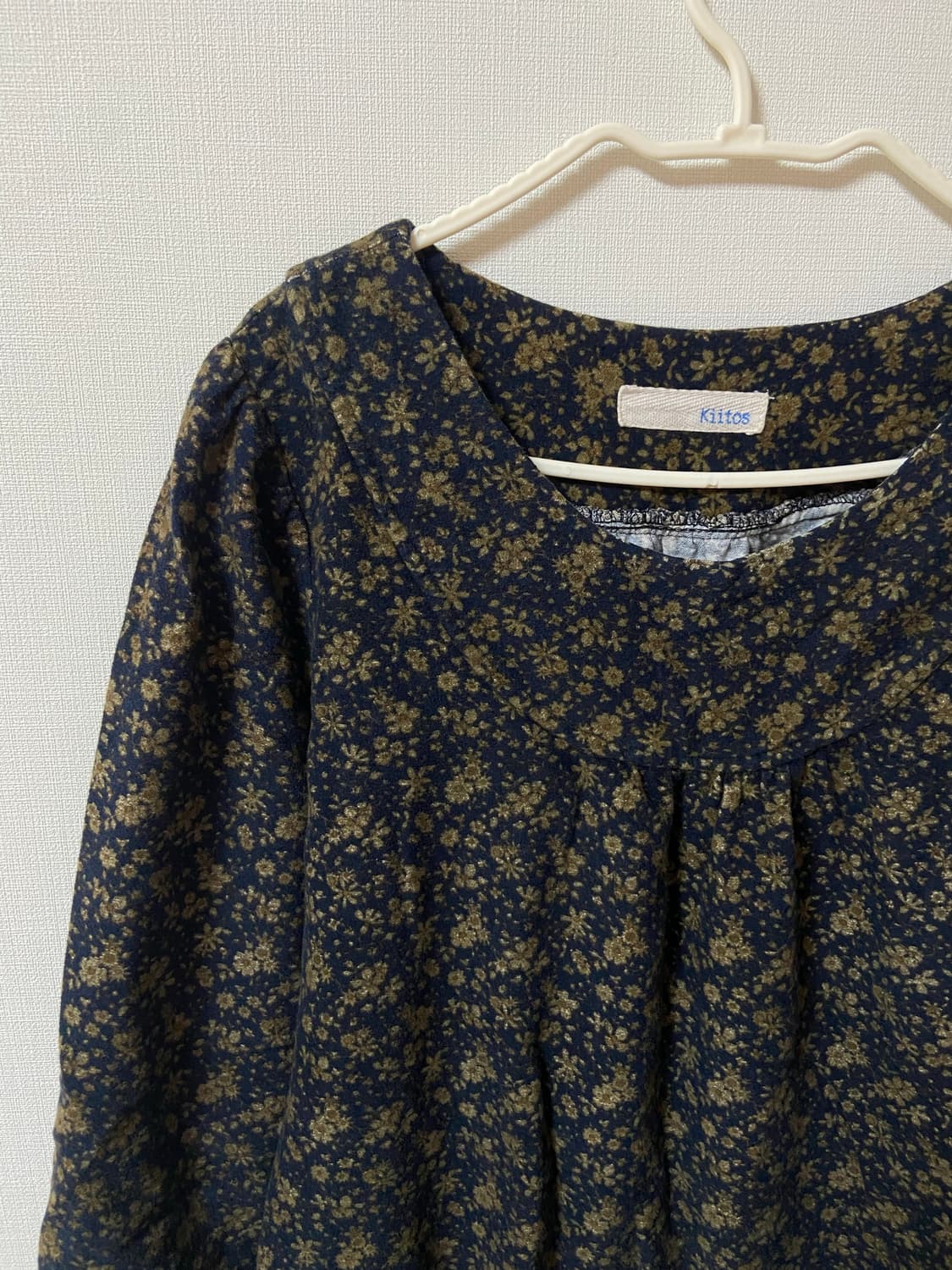 일본 빈티지 모리걸 하구미 잔꽃 미디 원피스 상품이미지2