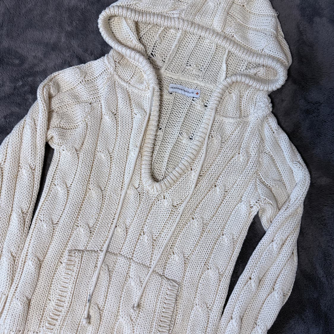 Head Porter Plus 헤드 포터 플러스 케이블 니트 후드 상품이미지2