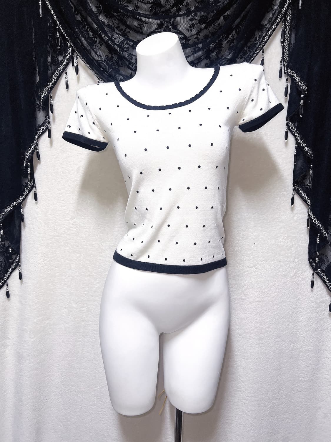 세실맥비 로맨틱갸루 도트 땡땡이 로걀탑 가디건 세트 러블리 달천 핀터 상품이미지5