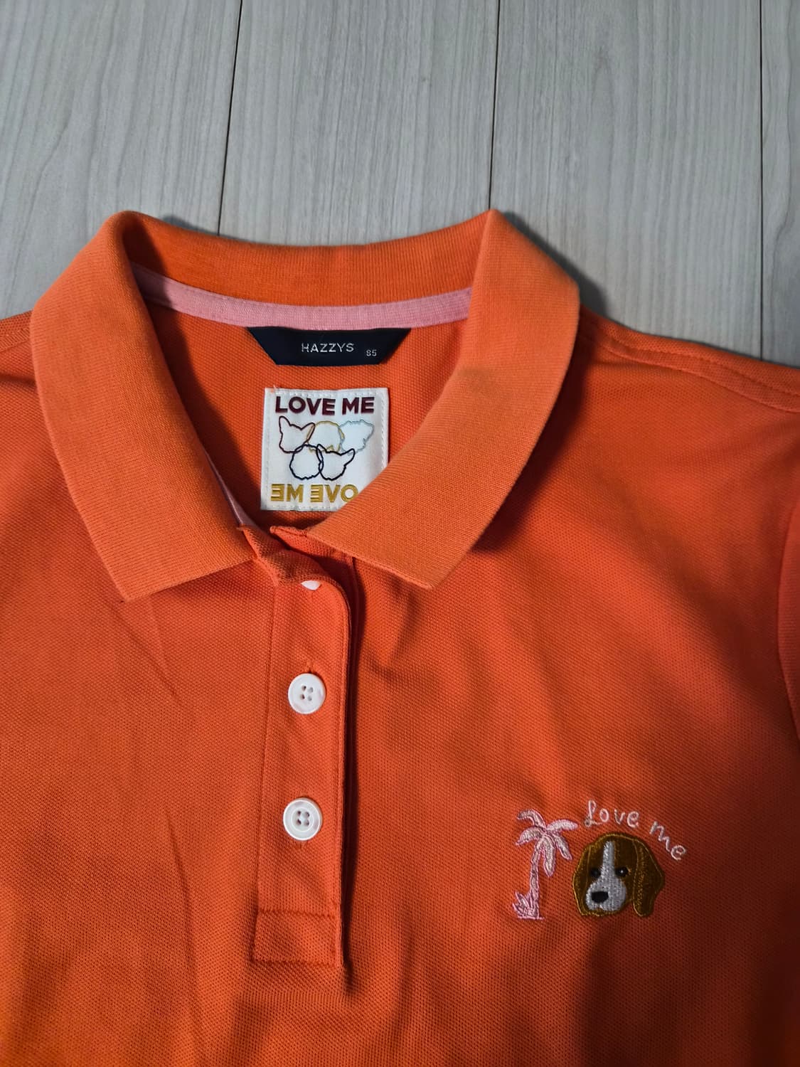 헤지스 레이디스 퍼피 자수 면혼방 반팔 카라 원피스 상품이미지4