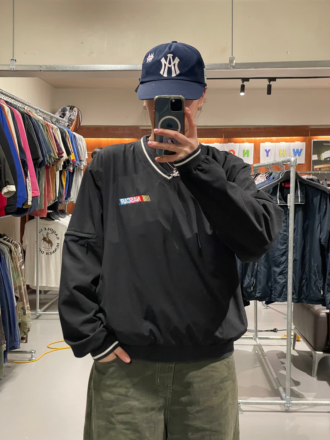 빈티지 NASCAR 자수 바람막이 웜업   상품이미지1