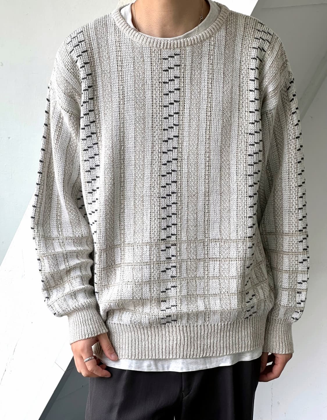 ITALY made cotton linen loose knit 상품이미지3