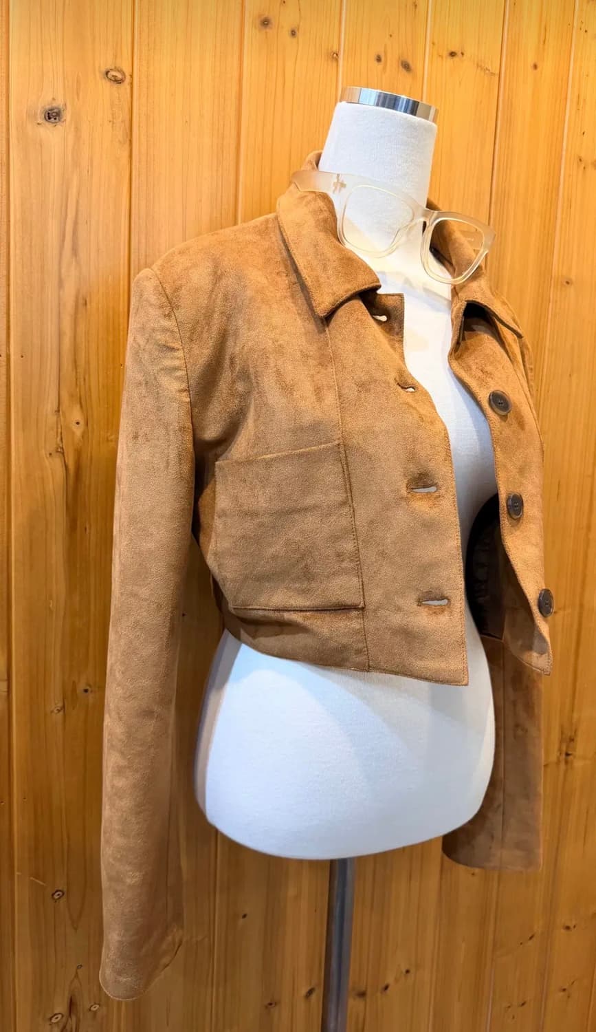 (여성) 브라운 스웨이드 크롭 자켓 상품이미지2