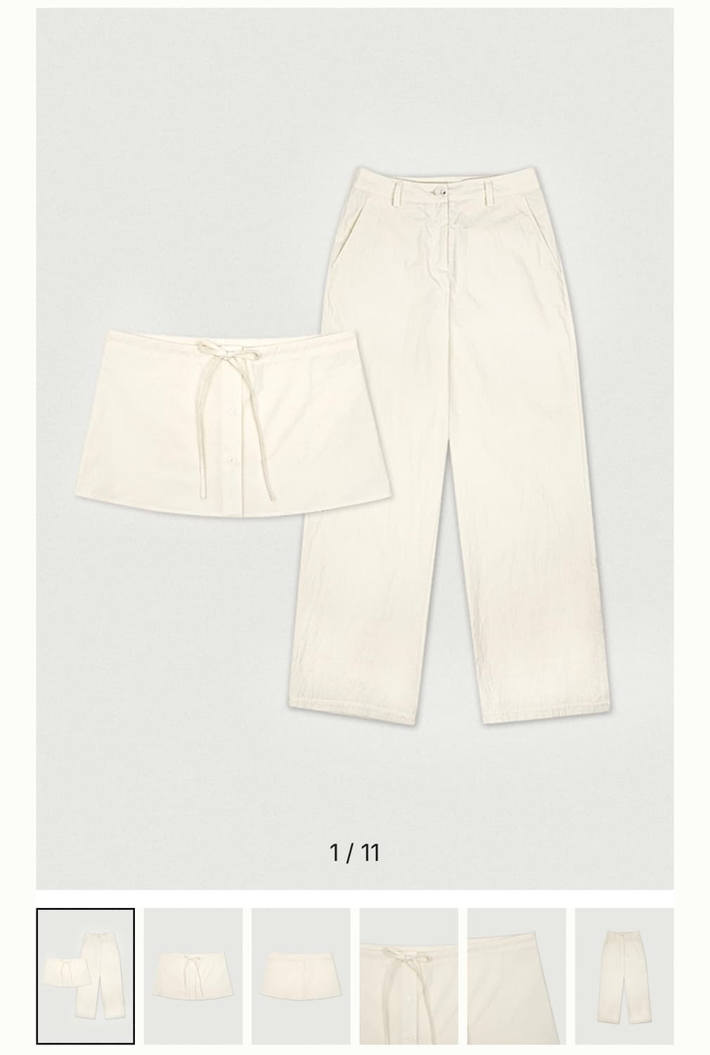 러브바이무드 레이어드 코튼 팬츠 상품이미지1