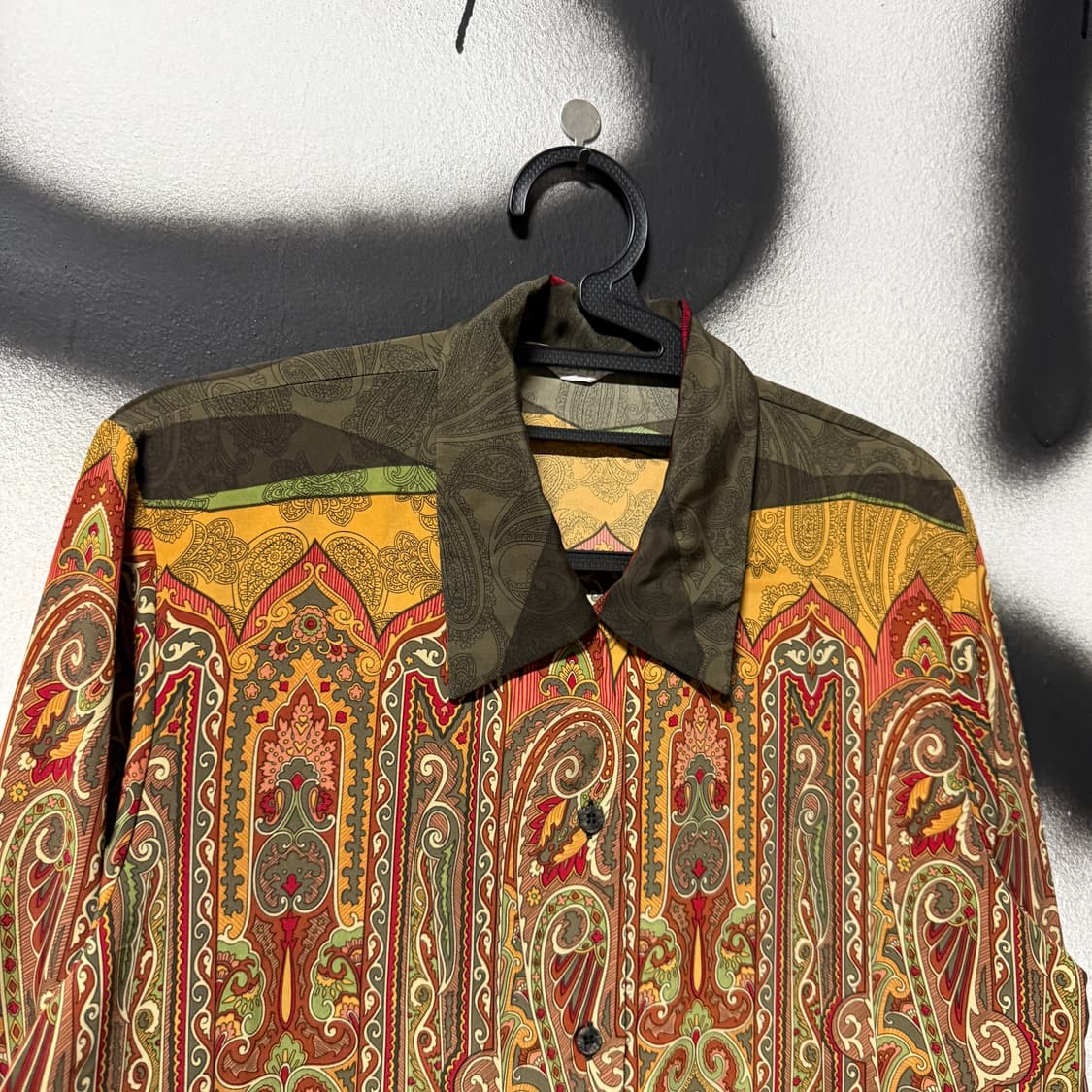 VTG 빈티지 에스닉 바로크 페이즐리 풀 패턴 긴팔 셔츠 상품이미지3