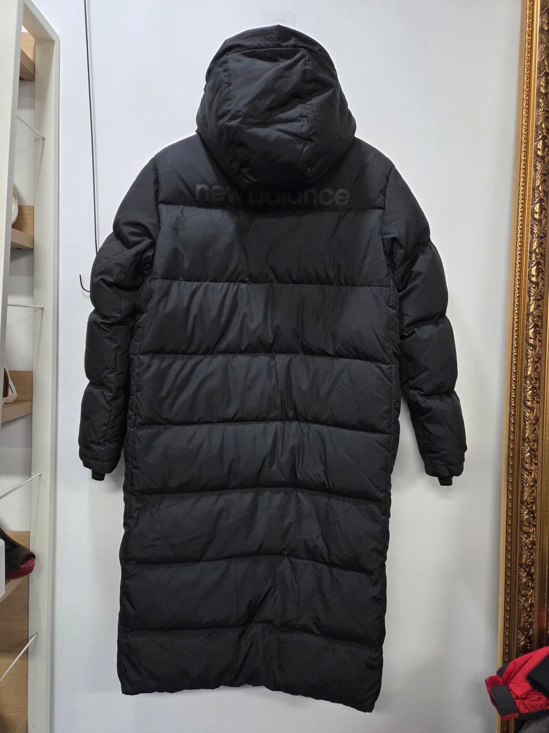 뉴발란스 다운 롱패딩 블랙 화이트 라인 95 남녀공용 상품이미지5