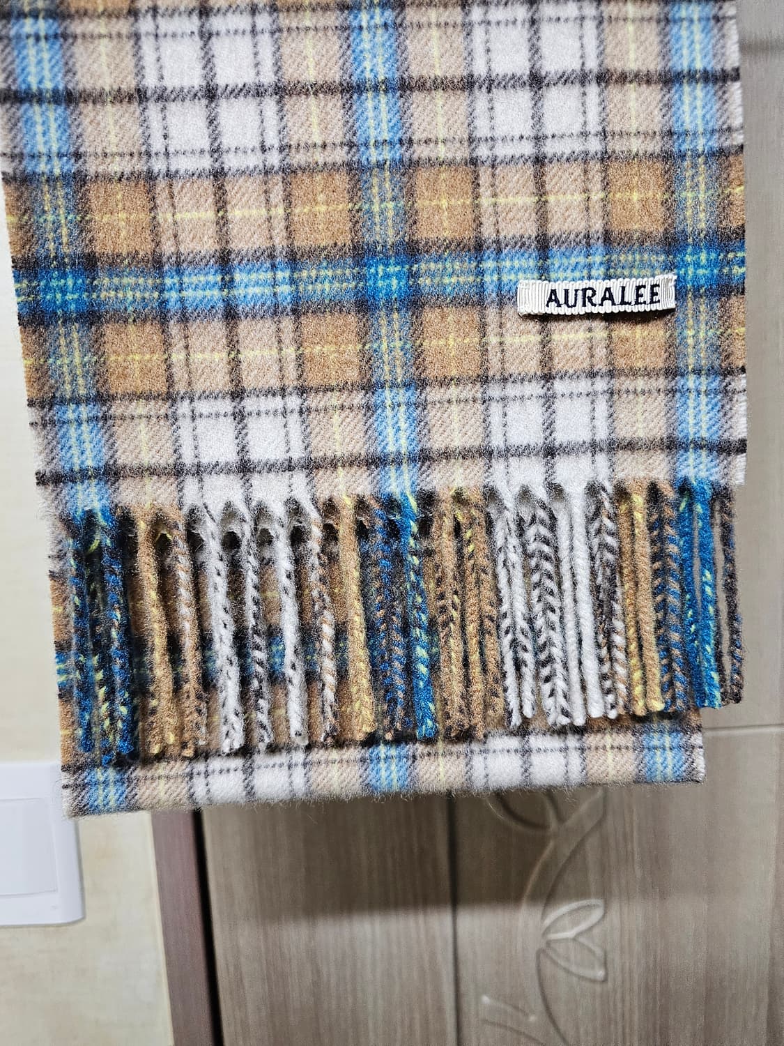 오라리 23fw 머플러 AURALEE 캐시미어 체크 스톨a23am01cm 상품이미지2