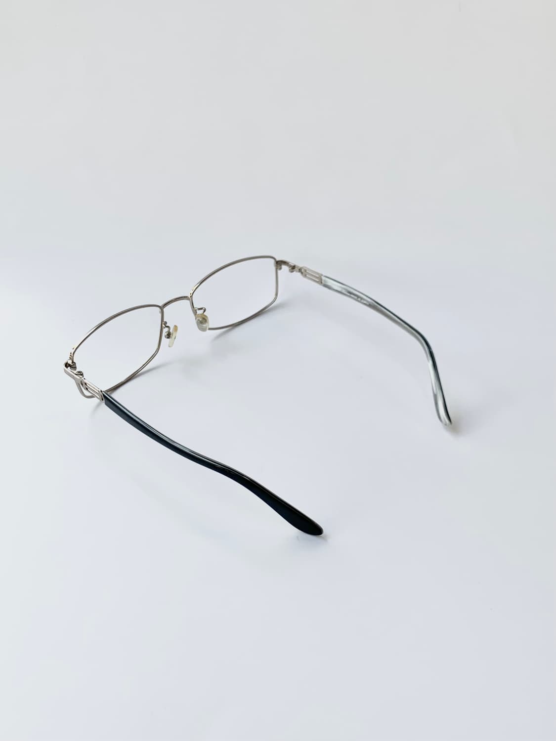 [픽키-614] 실버 스퀘어 사각 메탈 안경 데드스탁 빈티지 온테 상품이미지5