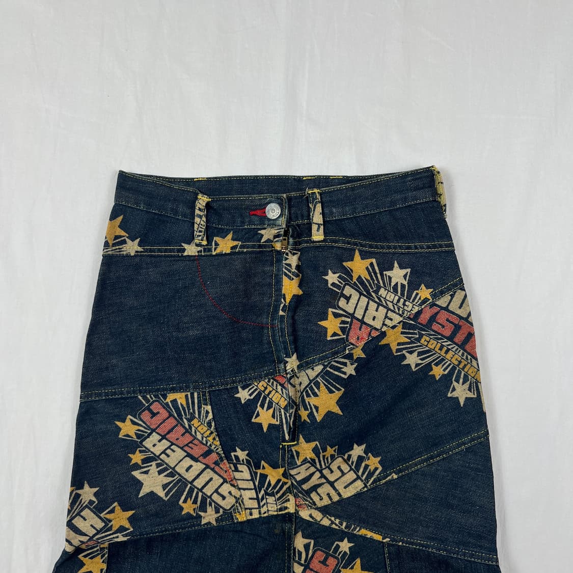 90‘s 히스테릭글래머 로고 패치워크 데님 스커트 치마 상품이미지2