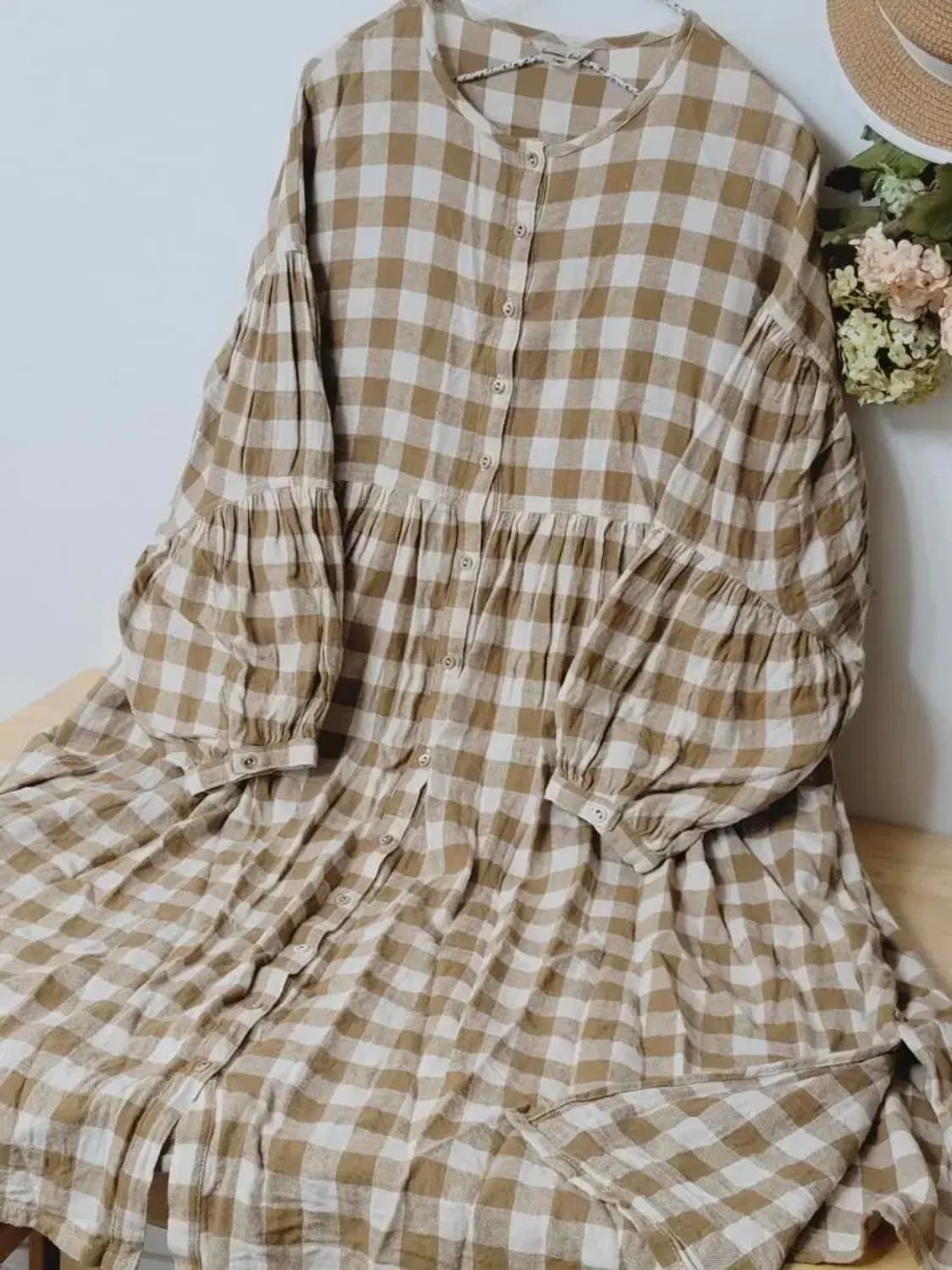 일본빈티지 samansa mos2 체크 원피스 모리걸 베이비돌 상품이미지4