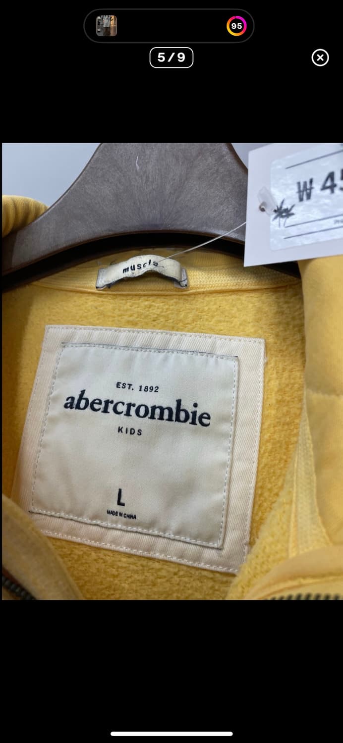 아베크롬비 옐로우 자수로고 후드집업 A3254 상품이미지5