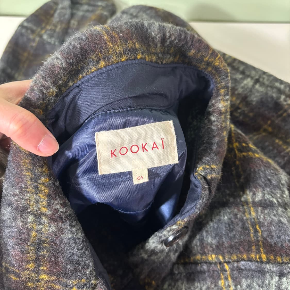 우먼FREE KOOKAI 쿠카이 체크 울 코트 상품이미지3