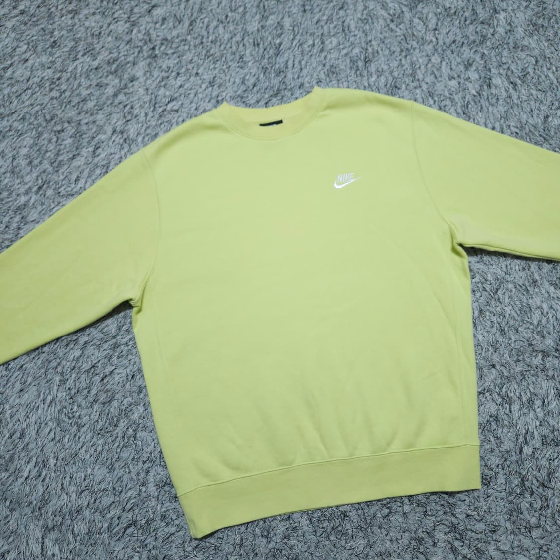 나이키)100 남자 기모맨투맨 라임 / 왕눈이샵 상품이미지2