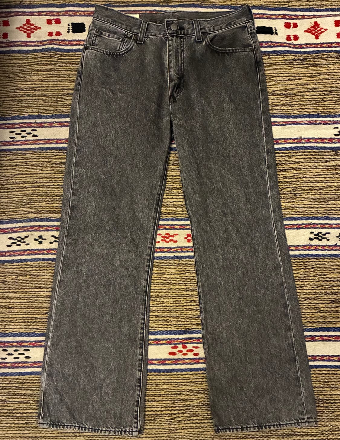 (31)리바이스 567 프리미엄 빅E 릴렉스 플레어 흑청 데님 청바지 상품이미지1