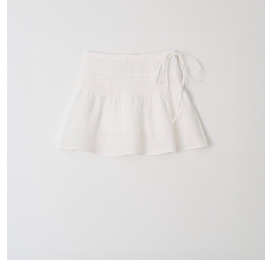 리즈 leeds 린넨 핀턱 리프 스커트 (아이보리, s) 상품이미지2