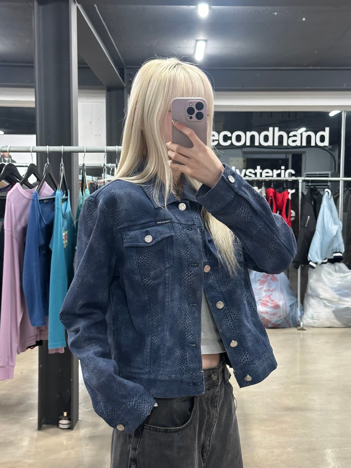 캘빈클라인 우먼 코튼 파이튼 뱀피 트리커 자켓 상품이미지1