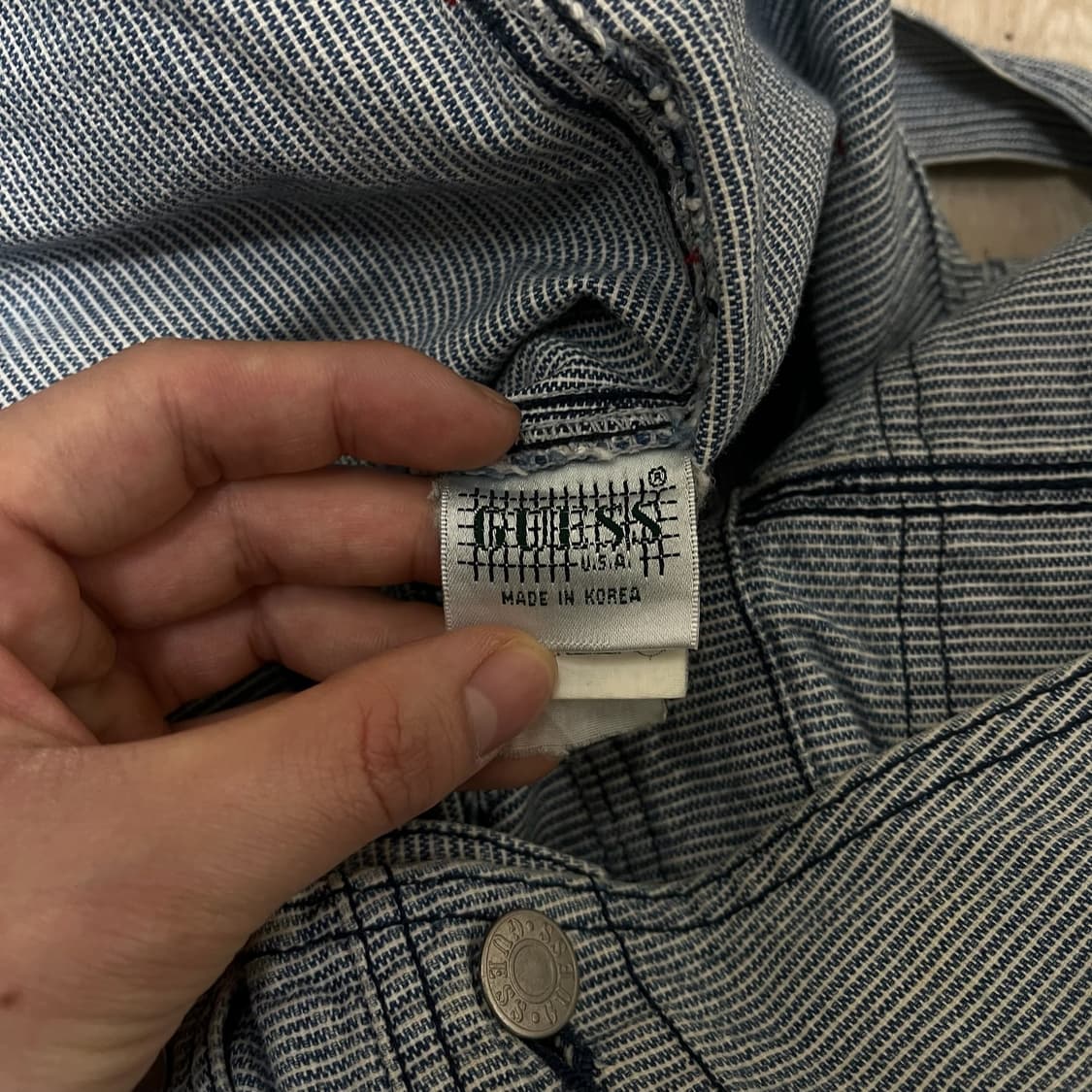 게스 USA 데님 오버롤 멜빵바지 72-94  상품이미지7