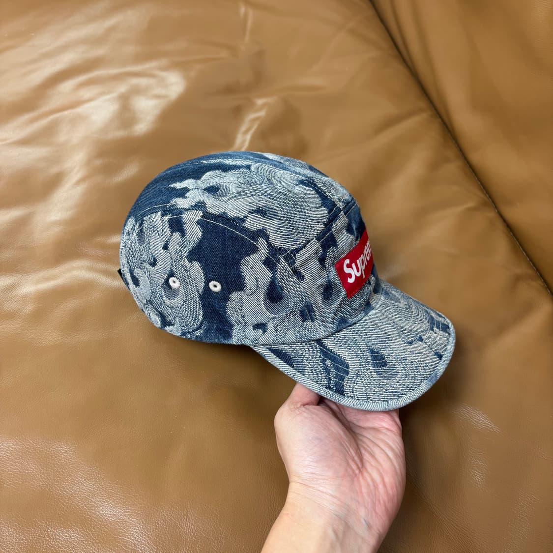 Supreme 슈프림 플레임 워시드 데님 캠프캡 모자 (Denim) 상품이미지3