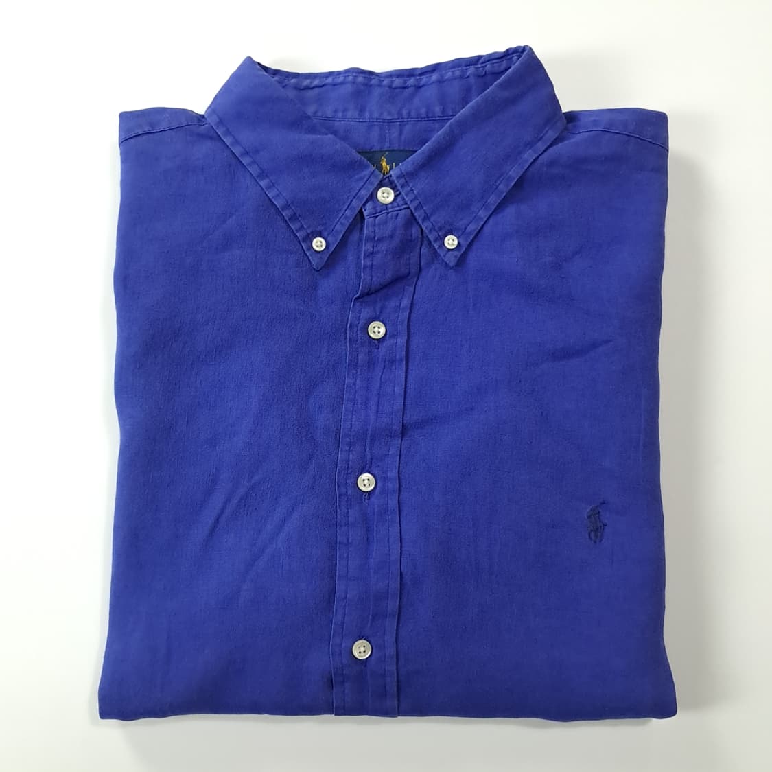 CK314 2XLT 폴로 90s 린넨 로열블루 반팔 셔츠 남방 상품이미지7