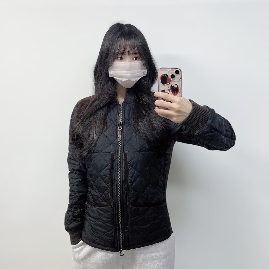 폴로 랄프로렌 스웨이드 퀄티드 경량 패딩 자켓 네이비 상품이미지1