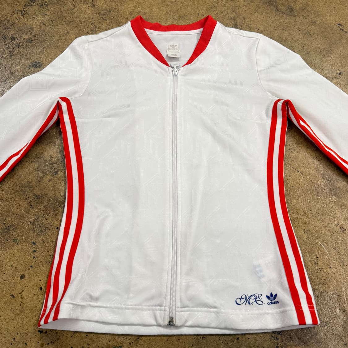 아디다스 미시엘리엇 화이트 오렌지 슬림핏 져지 트랙탑  상품이미지3