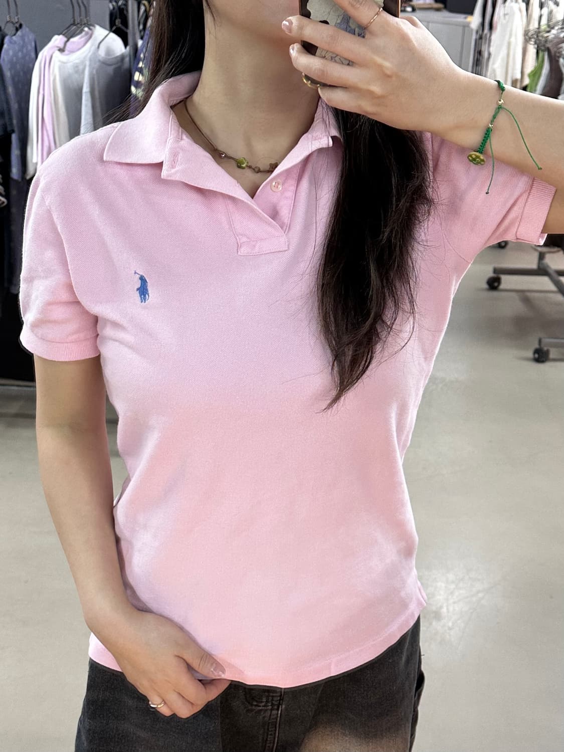 폴로 핑크 카라 반팔티 상품이미지2