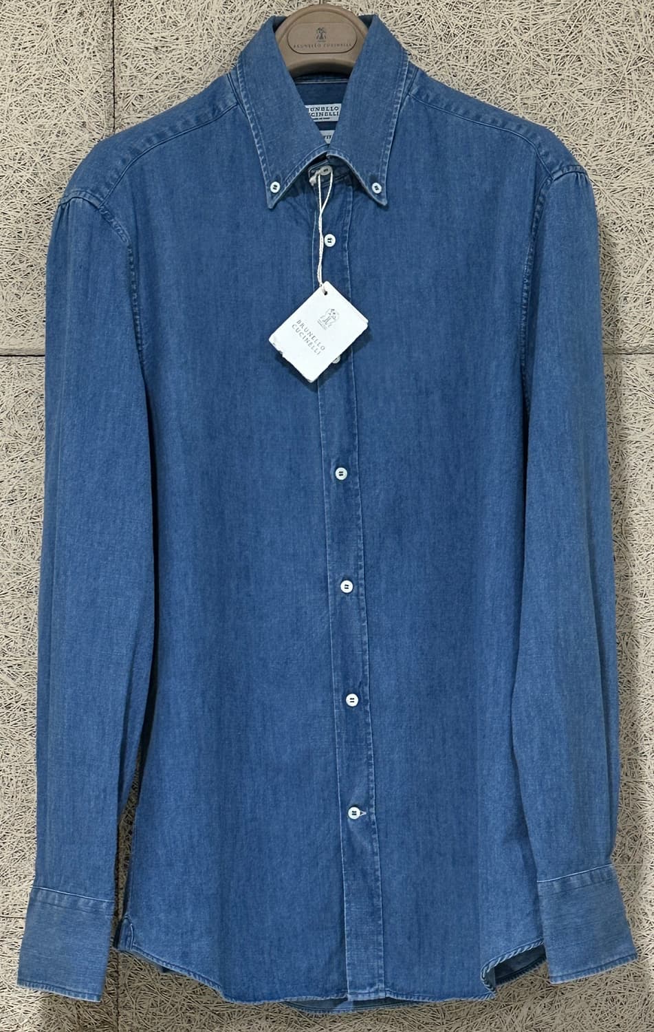 브루넬로 쿠치넬리 데님 네이비 블루 셔츠 슬림핏 상품이미지3