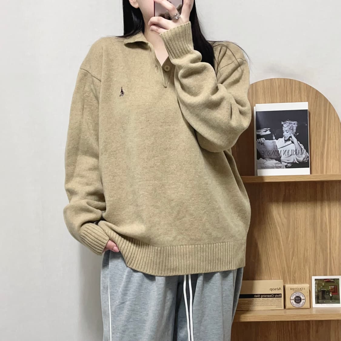 [정품] 빈폴 베이지 울 카라니트 [ 100 ] 상품이미지2