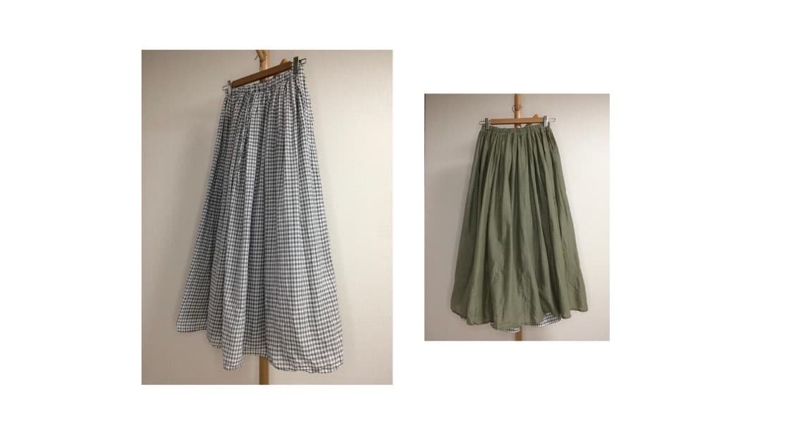 빈티지 체크 롱 스커트 상품이미지2