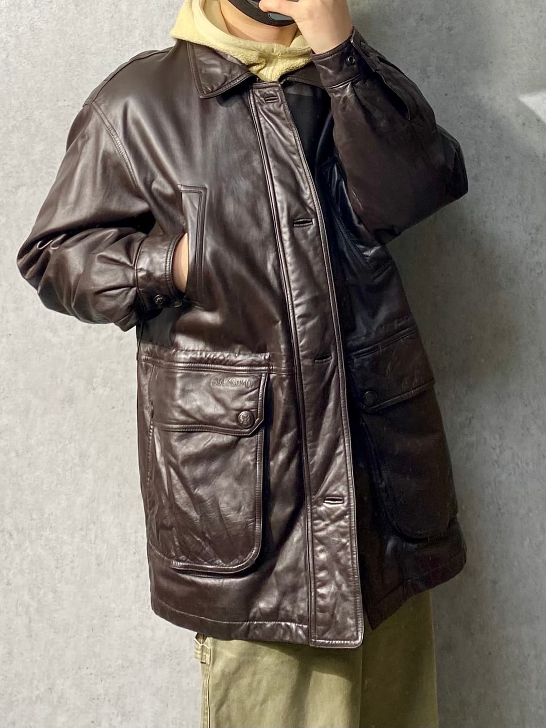 [105] 90s London Fog 런던포그 브라운 양가죽 레더코트 상품이미지10
