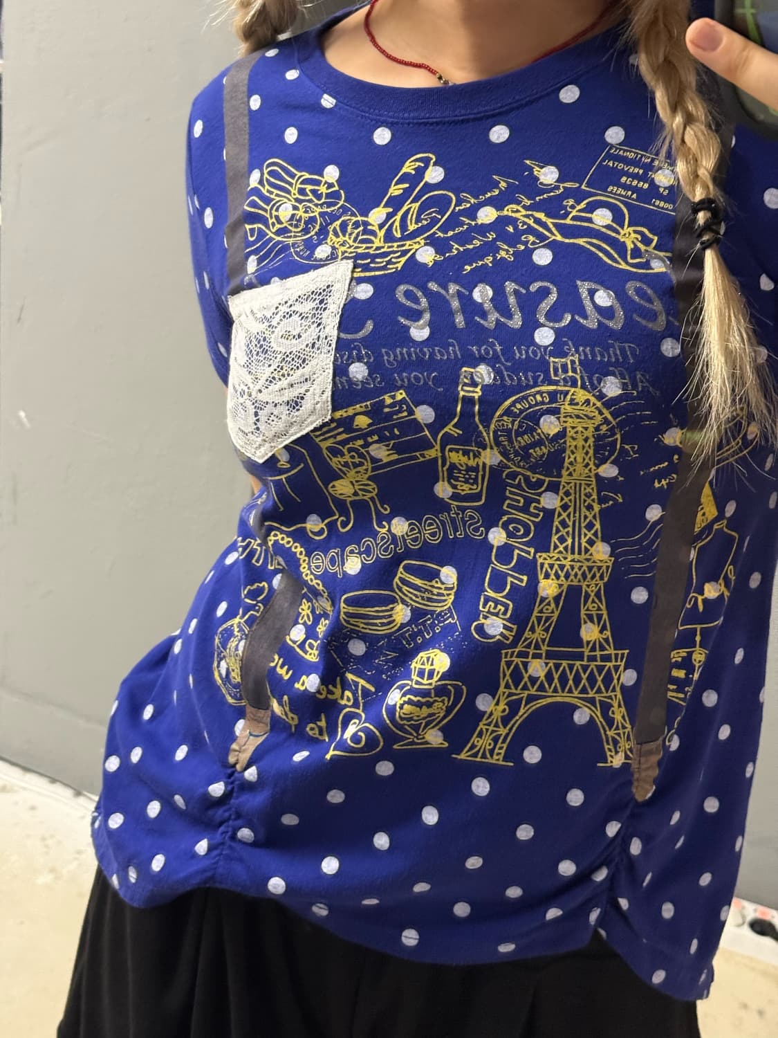 kitsch printing detail dot top 상품이미지4