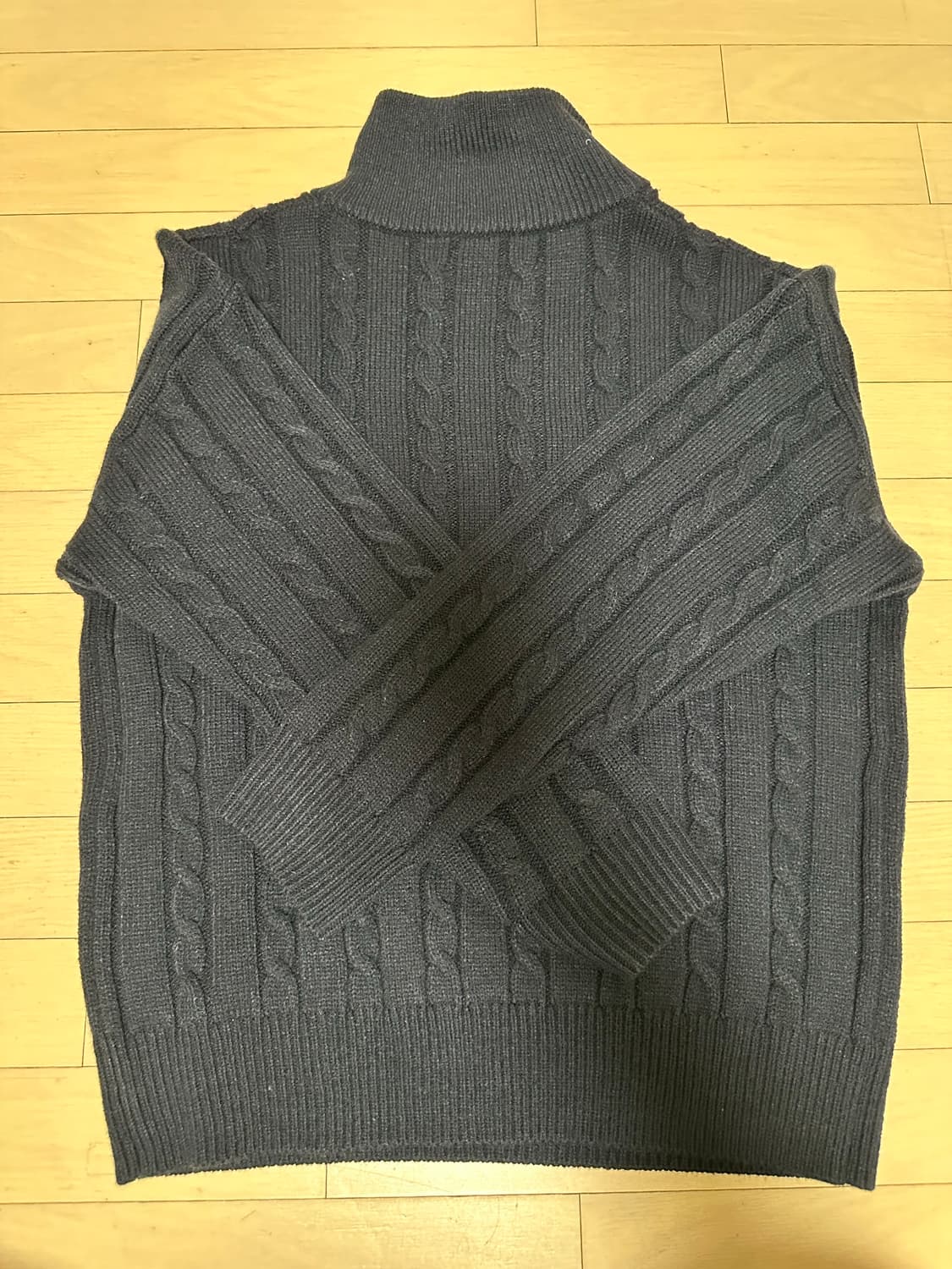 하프 집업 카라넥 케이블 니트  상품이미지4