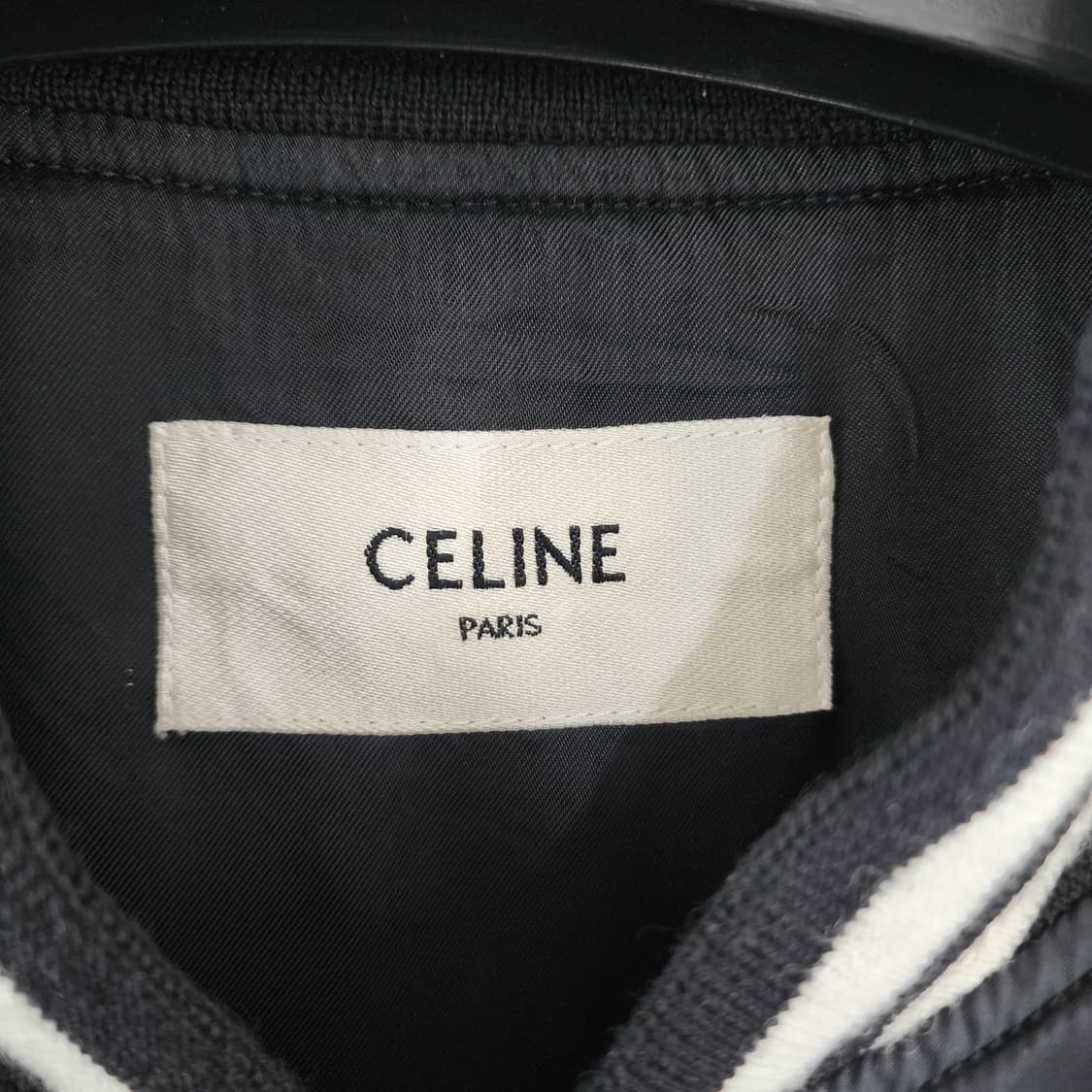 상태최상 셀린느 바시티 테디 쟈켓 블루종 나일론 블랙 54 상품이미지4