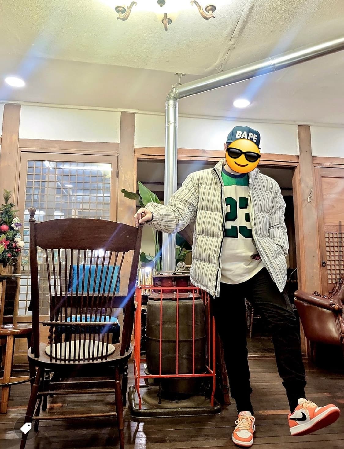 스투시 스트라이프 패딩 L 상품이미지7