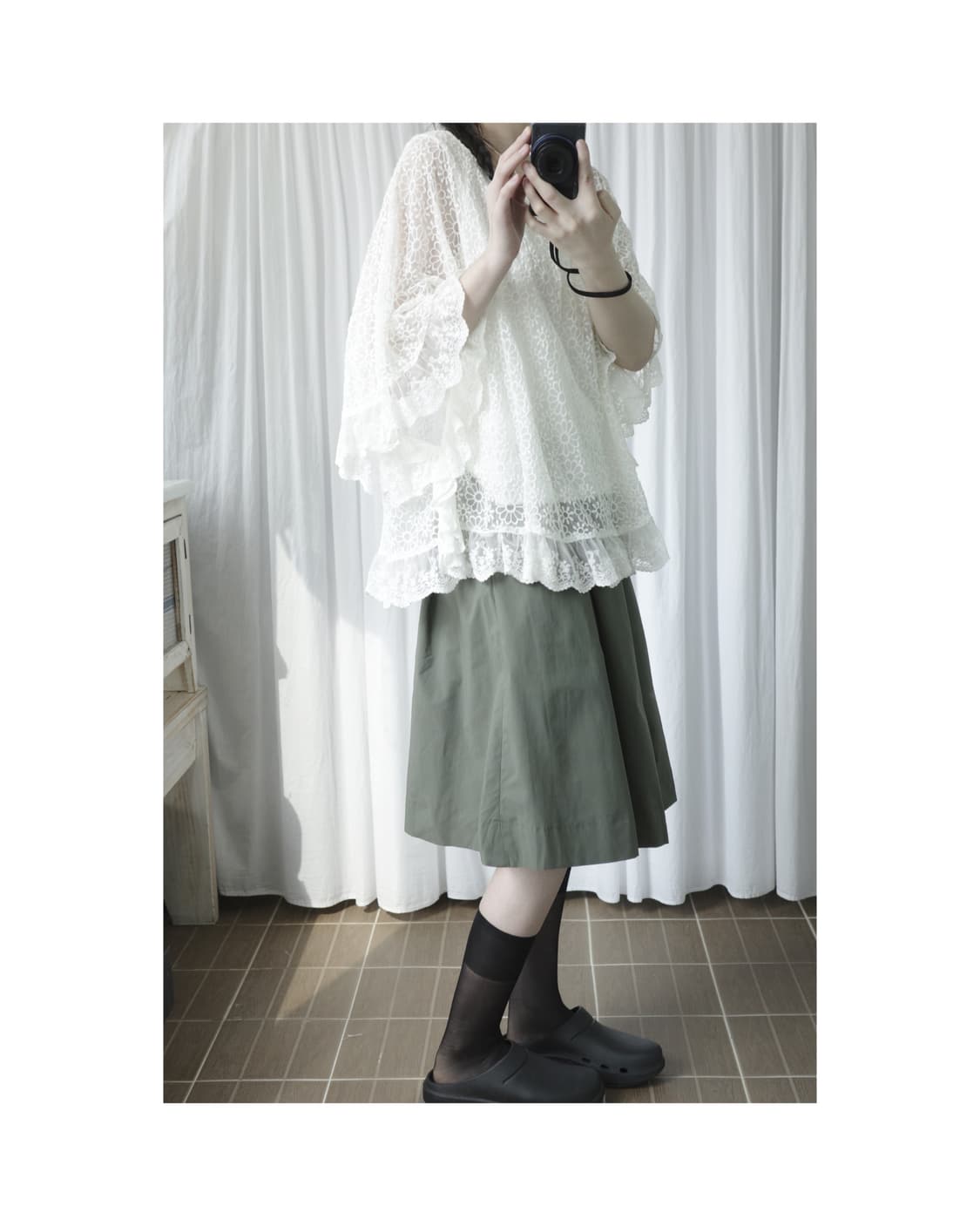 Uniqlo khaki skirt 상품이미지2